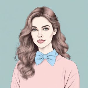 🎨 极简手绘插画：粉蓝系时尚女孩头像，治愈系氛围感爆棚