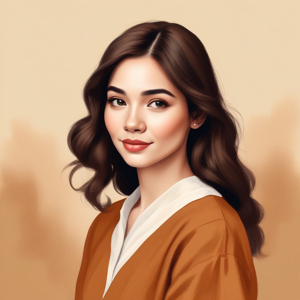 🥞 焦糖色调：复古油画质感极简手绘肖像