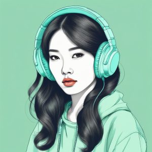 🎧 街头少女感：戴耳机的酷女孩，韩系ins风