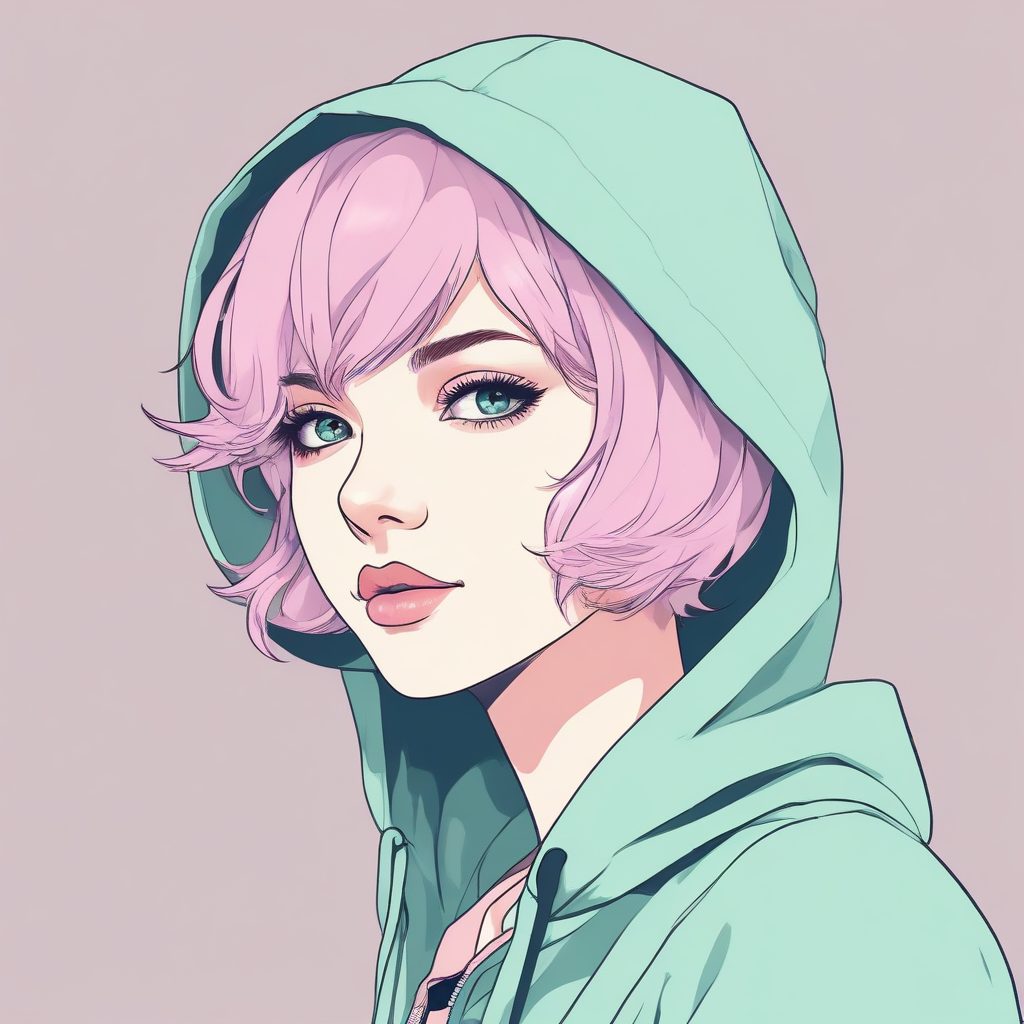 🎀 绝美极简动漫头像: 少女的马卡龙色梦境, 干净线条感天花板