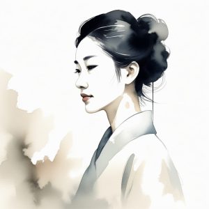 🦢 绝美清冷感: 新中式极简水墨女子头像, 氛围感拉满