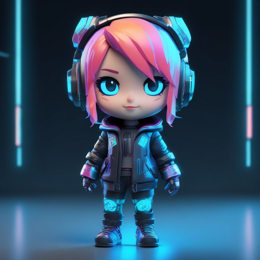 ⚡️ 酷爆了！赛博朋克Q版少女，未来感手办风头像