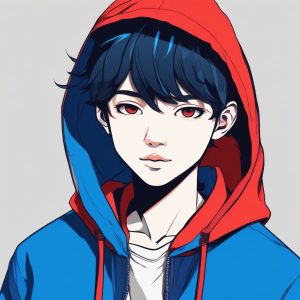 👟 酷盖男孩：日系极简风红蓝撞色头像，潮流感拉满