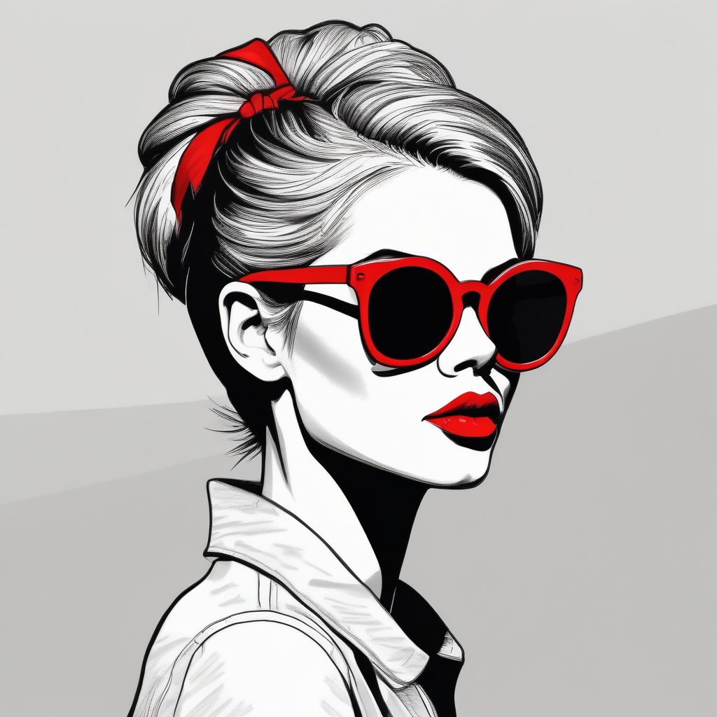 🕶️酷女孩态度: 极简线条感时尚少女头像
