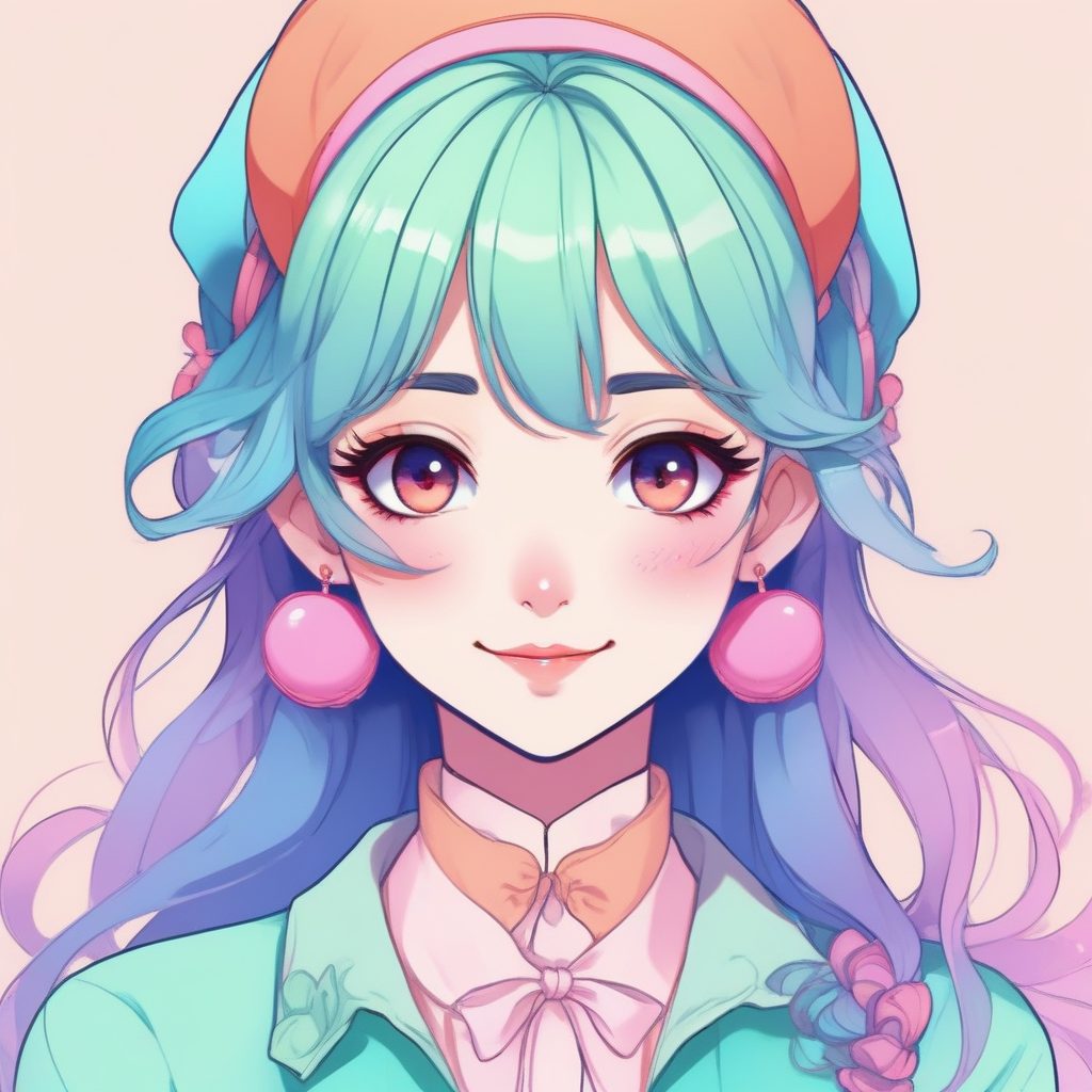 🍭梦幻糖果少女：灵动俏皮的AI画作