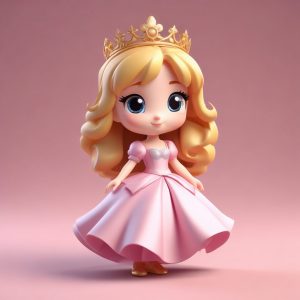 🎀 梦幻在逃公主: 迪士尼风 3D Q版盲盒头像 AI 绘画提示词