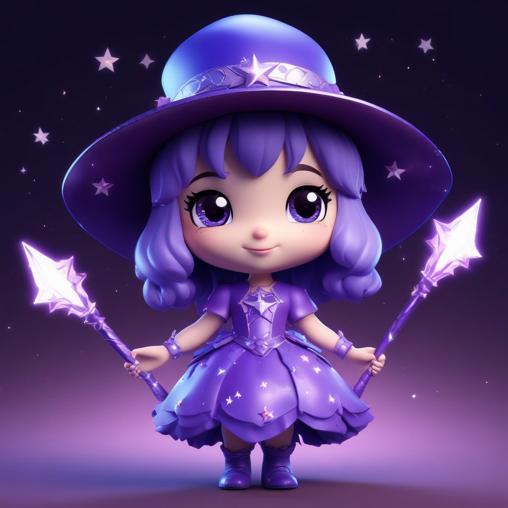 🪄 魔法降临: C4D 质感的小魔女 3D 盲盒