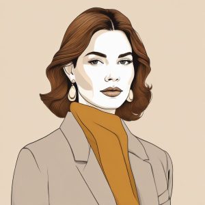 ☕莫兰迪色系: 极简时尚女性插画肖像