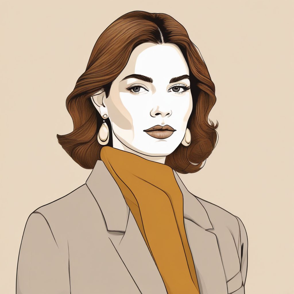 ☕莫兰迪色系: 极简时尚女性插画肖像