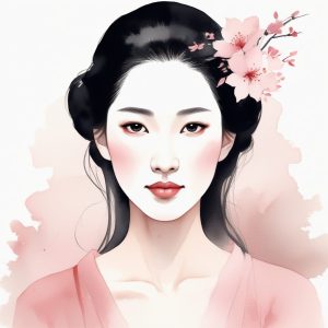 🌸墨染花影：人与自然的完美融合，绝美意境
