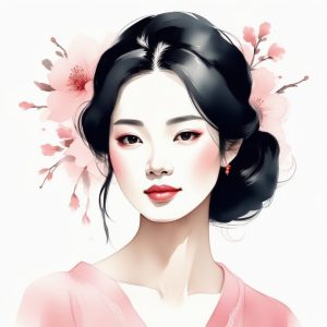 💎 墨色倾城: 极致细腻的新中式线描头像, 太温柔了