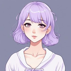 🍨 奶油紫意境：极简动漫风少女头像，换上就有好心情