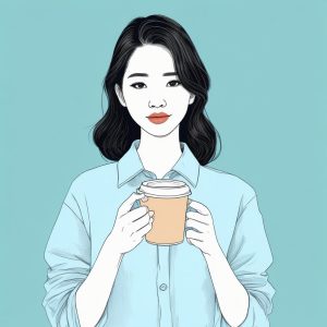 暖冬咖啡店女孩！慵懒随性手绘插画头像