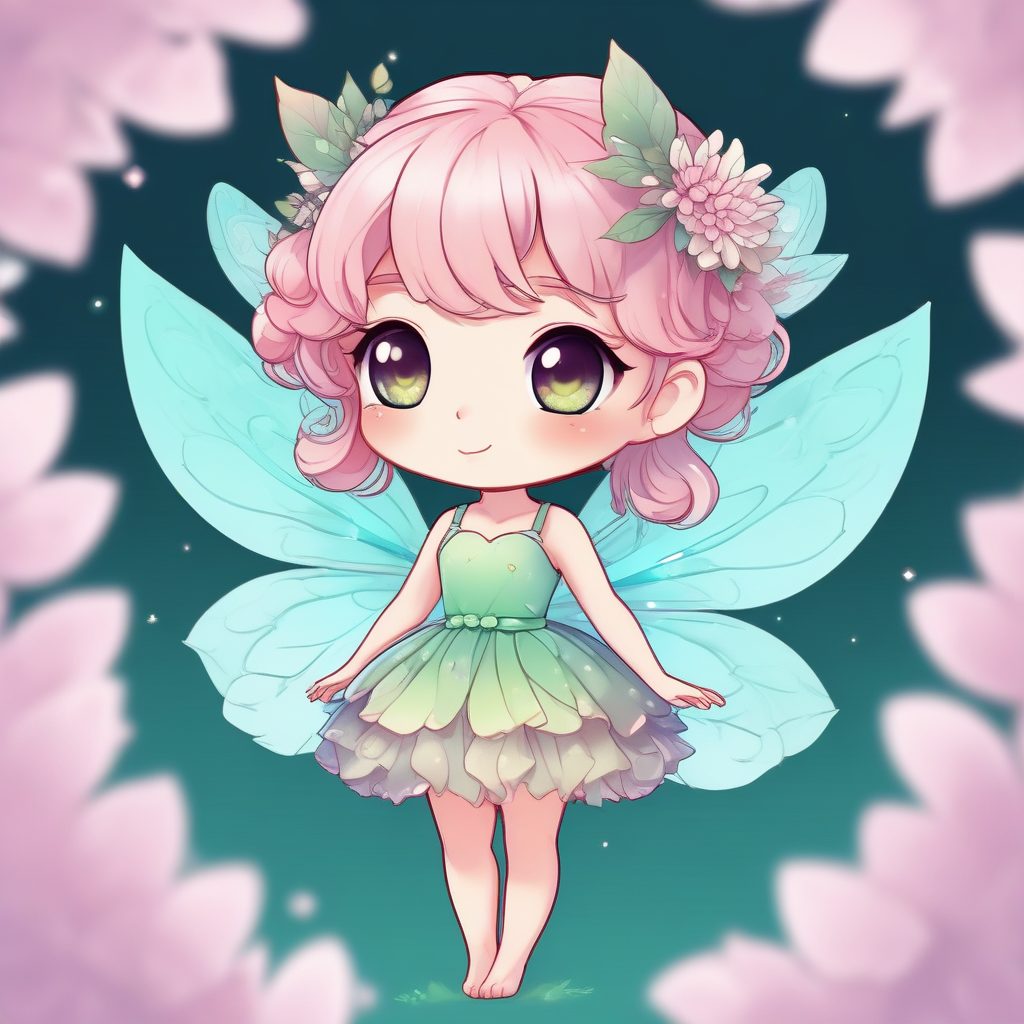 🧚‍♀️ Q 版花仙子二次元插画：谁能拒绝这只软萌的小精灵