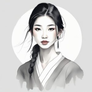 🌿 气质拿捏！这组极简水墨女孩真的耐看