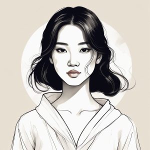 🌺 人间富贵花：用极简笔触勾勒的繁花少女