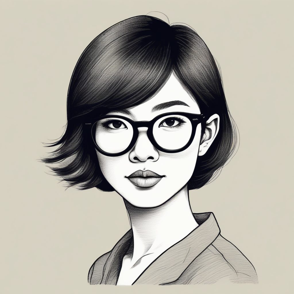 👓 日系冷淡风极简素描：清冷感少女手绘，气质拿捏住了