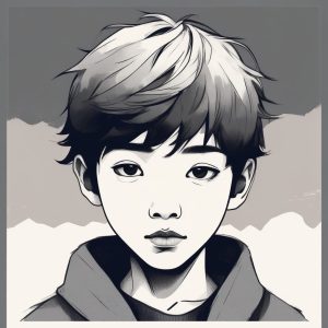 📓日系冷淡风：简笔素描质感的忧郁少年