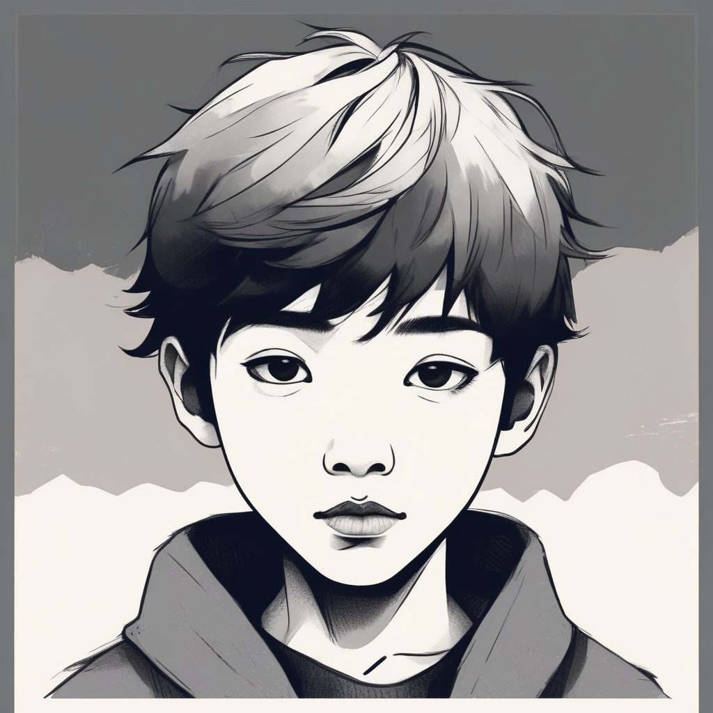 📓日系冷淡风：简笔素描质感的忧郁少年