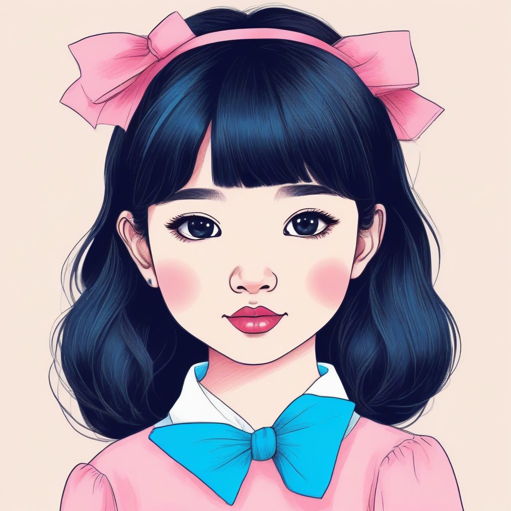 🧸日系萌力：纯欲风手绘美少女头像，自带颗粒感滤镜