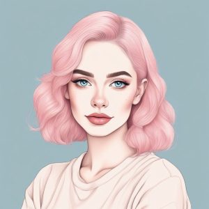 🌸 软萌粉蓝系: 极简线稿手绘插画，治愈你的少女心