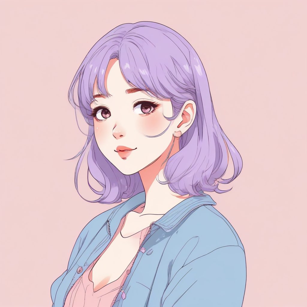 🌸 软萌少女心！粉紫色系的极简涂鸦头像分享