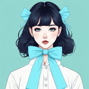 ⚓ 软糯日杂感！蓝色蝴蝶结少女侧颜