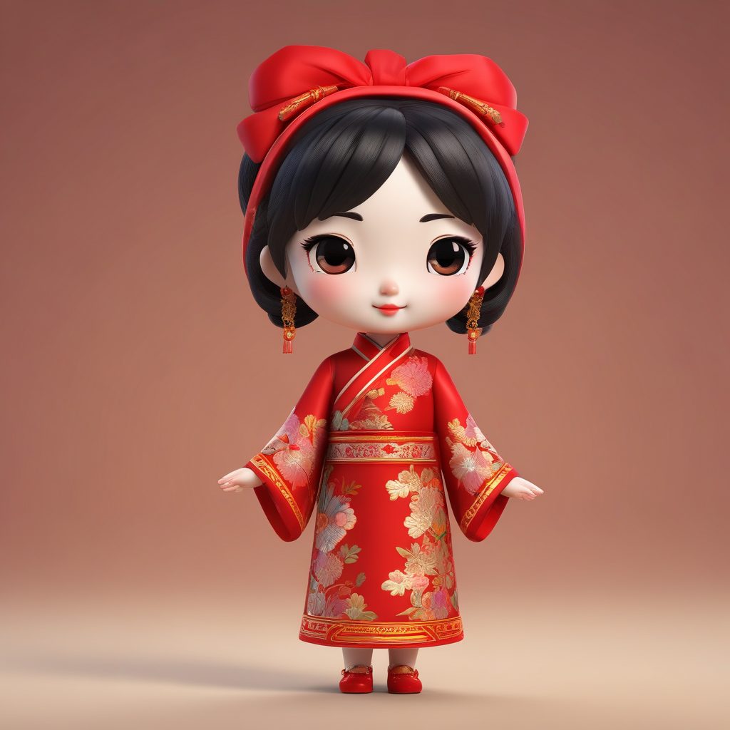 🏮 东方韵味：新中式Q版旗袍少女3D肖像