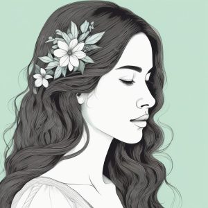 🌿森系清新感: 极简线稿手绘时尚女孩头像