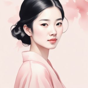 🌸 少女如诗：淡彩水墨肖像，温柔到了骨子里