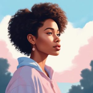 💖 少女心炸裂！粉蓝系线稿手绘插画，温柔到骨子里