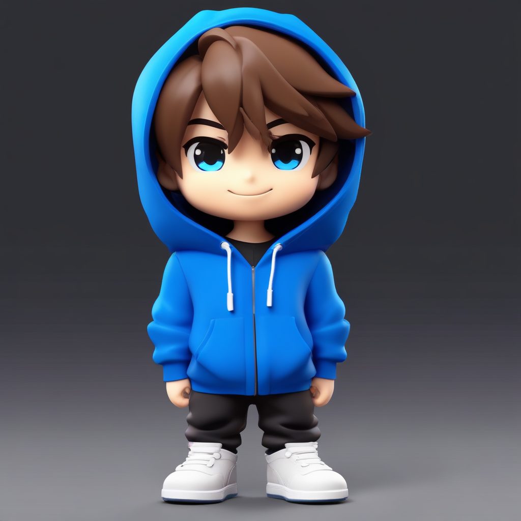 帅气Q版!卫衣男孩3D磨砂材质头像