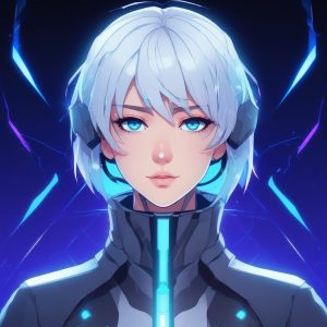 🦋 未来机能风：赛博核心的冷冽少女肖像