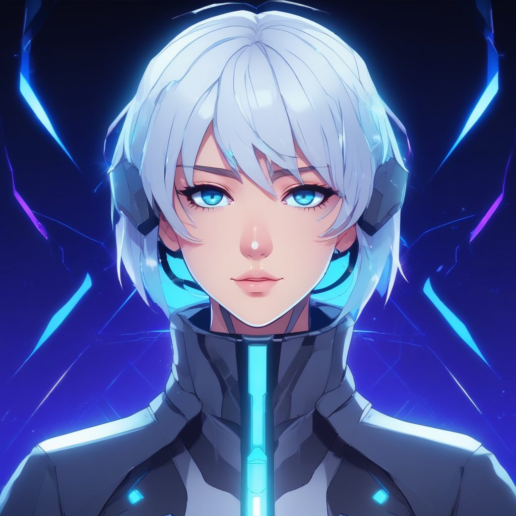 🦋 未来机能风：赛博核心的冷冽少女肖像