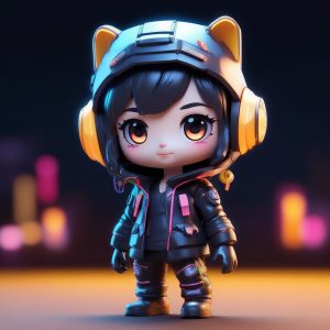🛸 未来已来：3D 赛博朋克 Q 版少女