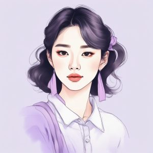 💜温柔到极致！紫色系韩系插画少女头像