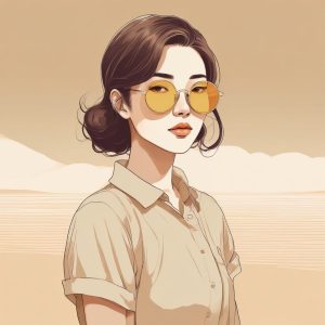 👓 文艺风拉满！极简线条知性女孩