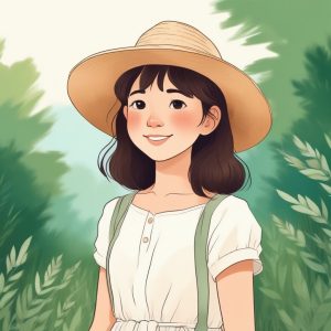 夏日治愈!宫崎骏手绘风田园少女头像