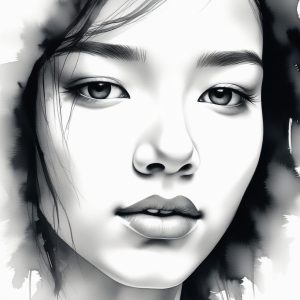 🦢 仙气女孩：留白艺术中的东方人像