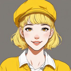 🌻 向日葵女孩：明媚黄色调的极简动漫魅力