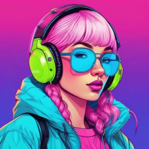 🌈 Y2K千禧风头像 | 多巴胺配色少女插画