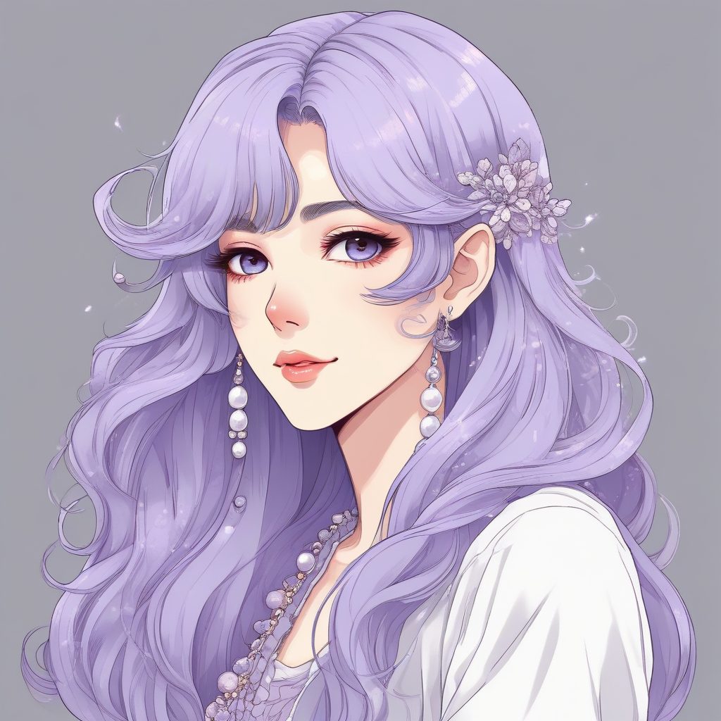 🎨 盐系美学！薰衣草色时尚少女肖像