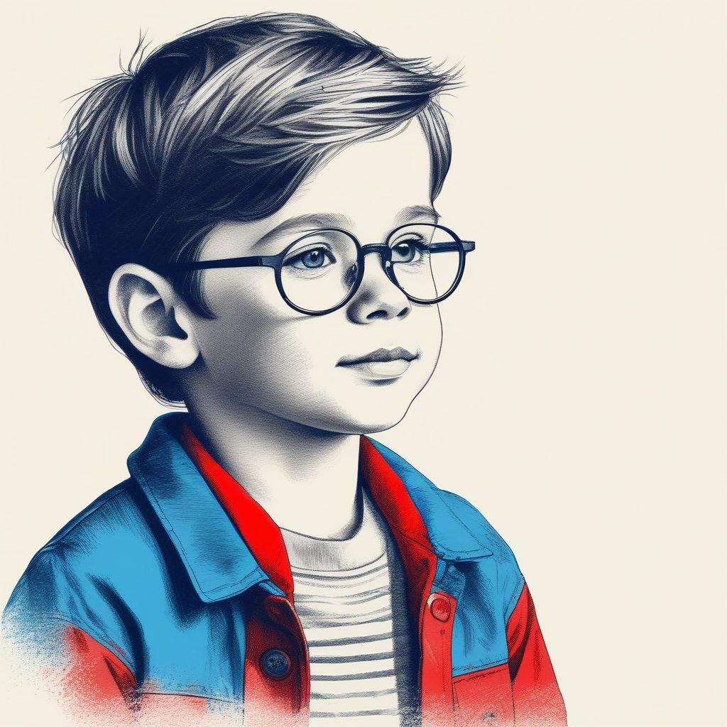 🧢 盐系少年：红蓝撞色极简手绘插画头像