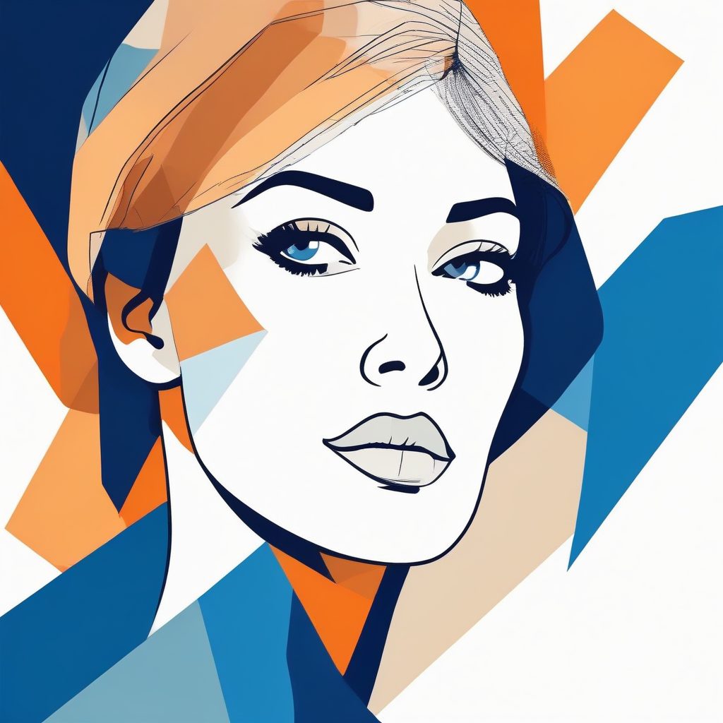 🧩艺术感爆棚！极简色块拼接时尚人物头像