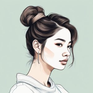 慵懒氛围感天花板！韩系碎发低盘发手绘头像分享