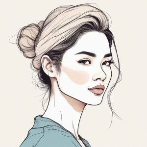 慵懒氛围感天花板！韩系随性低盘发女生头像