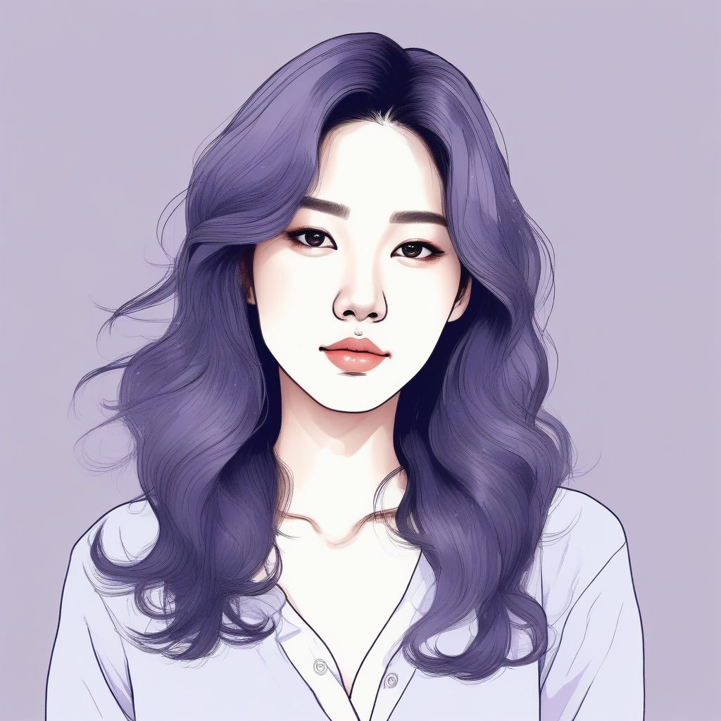 优雅大波浪🌊韩系温柔系少女插画头像