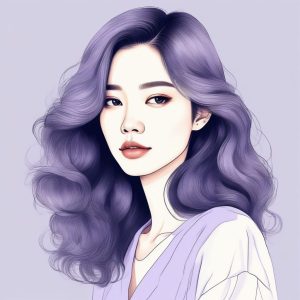 优雅女神范！韩系大波浪卷发手绘肖像