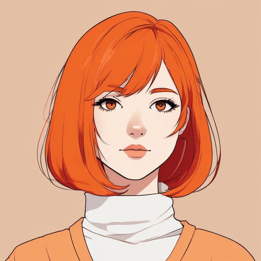 🍊元气满满!橘色系极简动漫女头