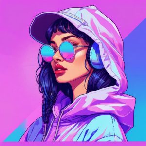 💿 蒸汽波故障艺术 | 迷幻千禧风少女头像